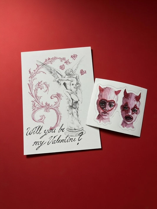 valentines card + sticker